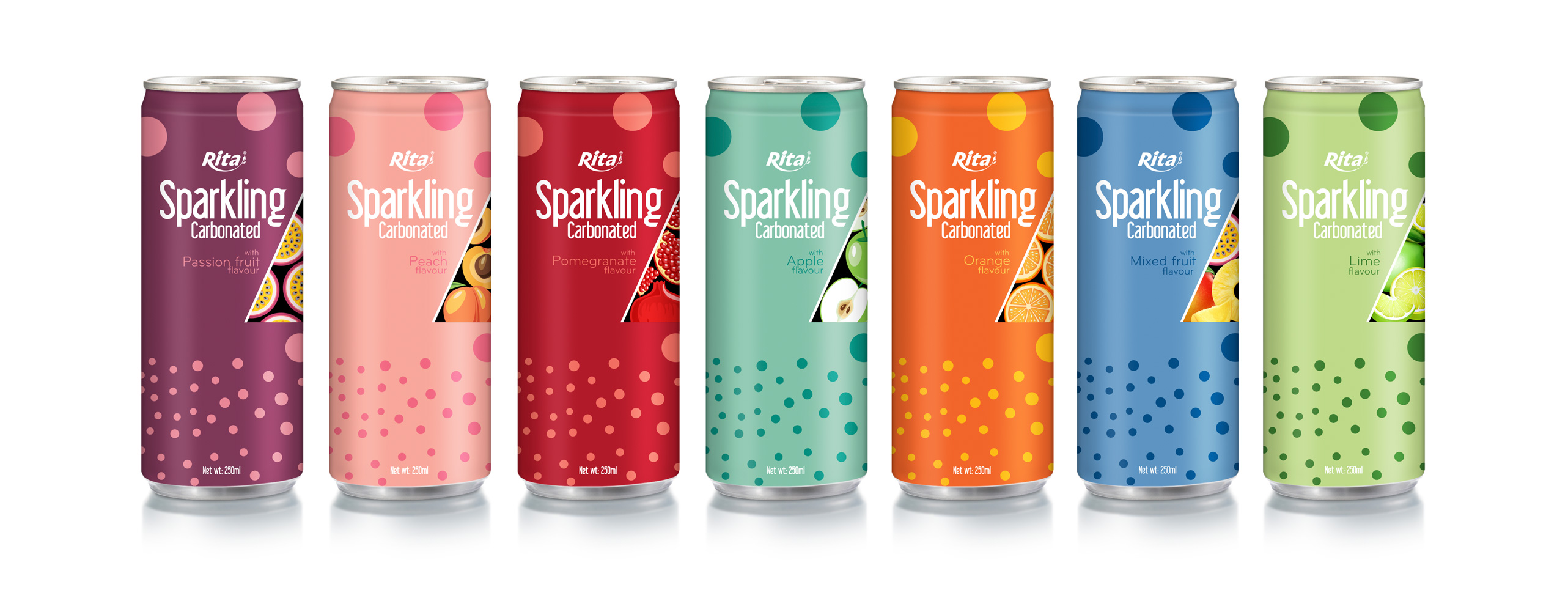 sparkling carbonated with pomegranate flavor 250ml slim can