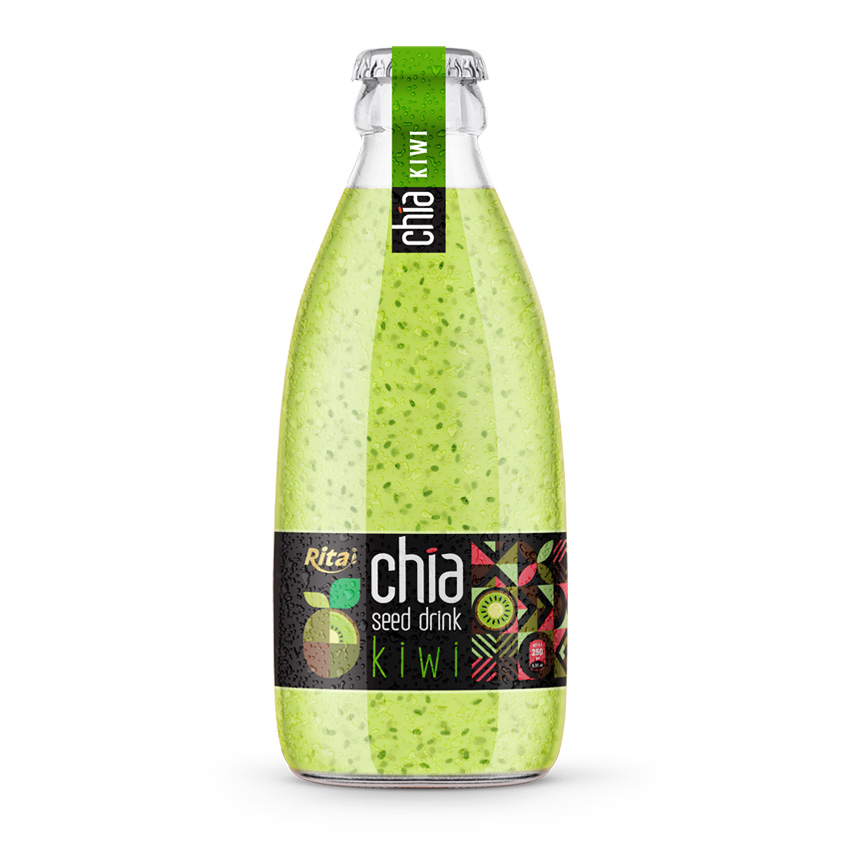chia seed drink with kiwi flavor