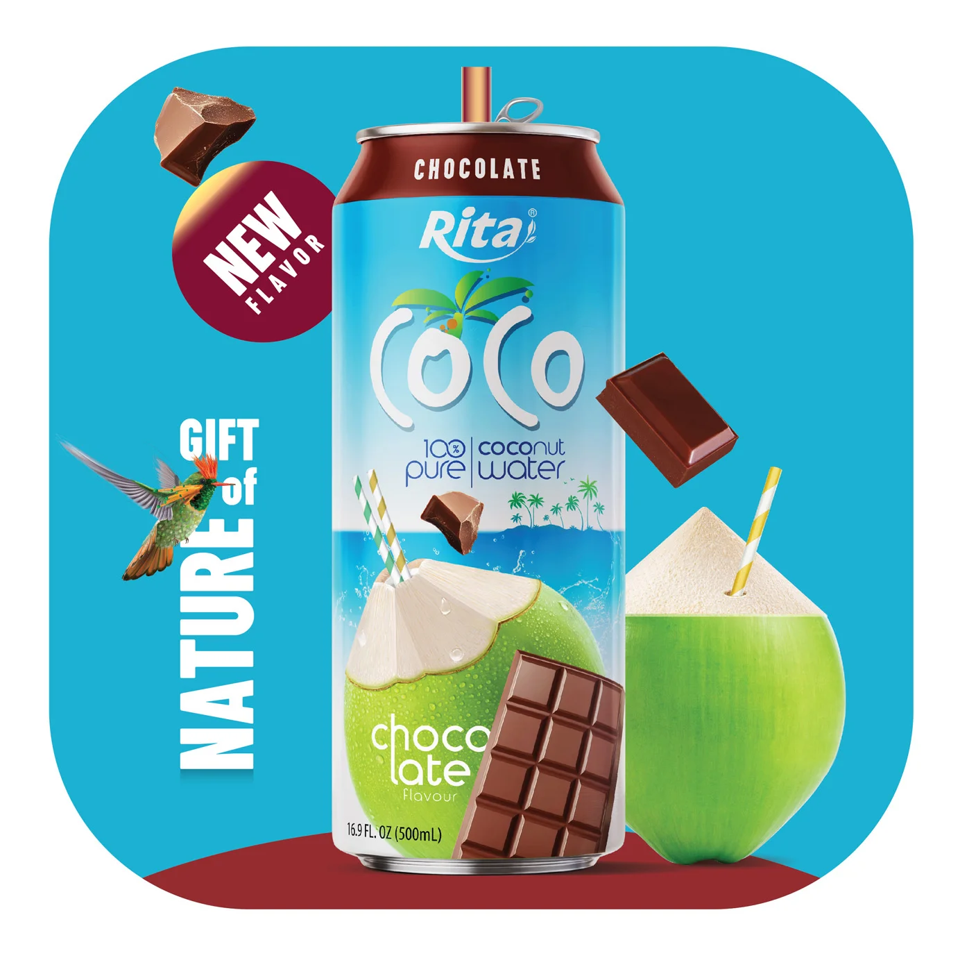Poster Coconut water with Chocolate 500ml 1