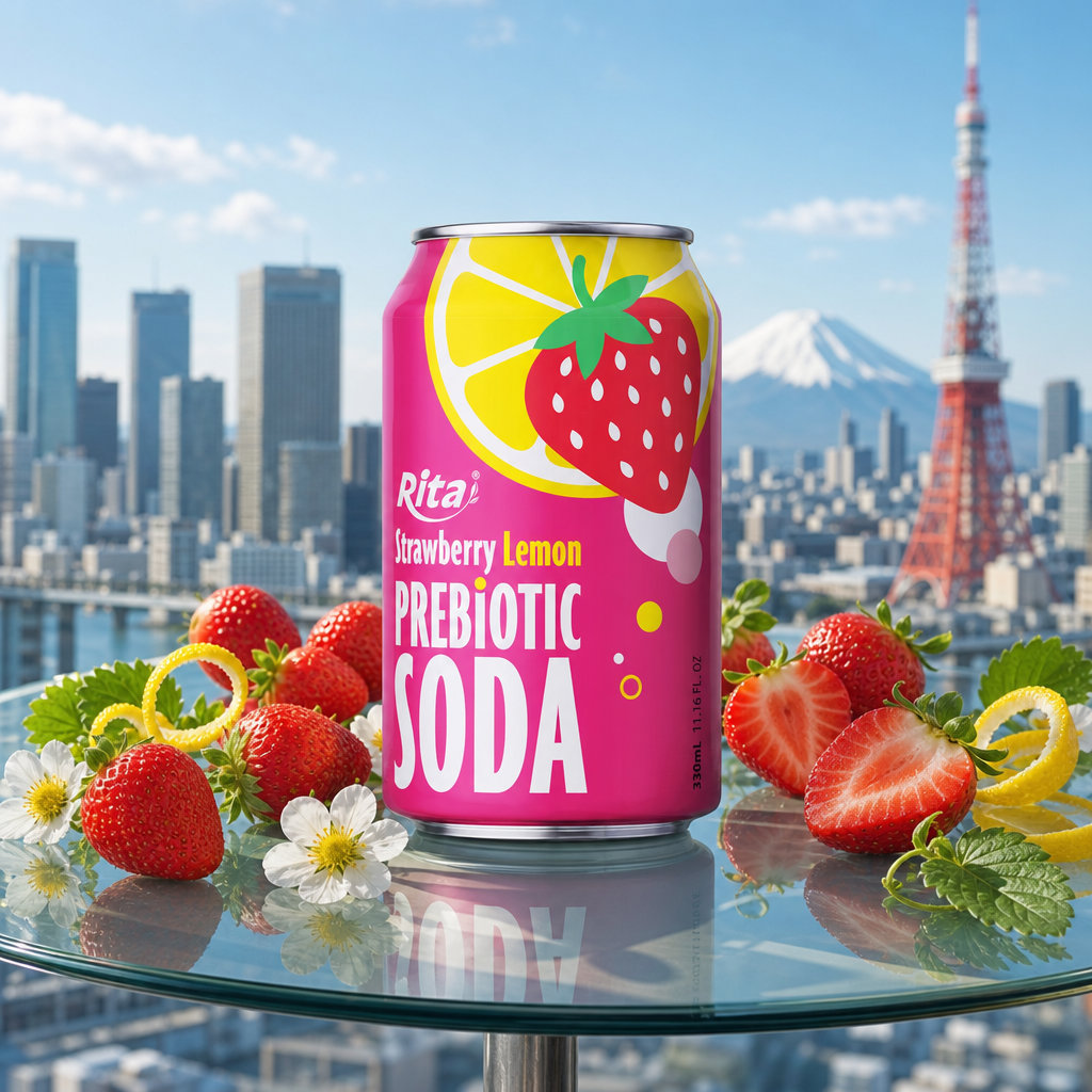Strawberry Lemon Prebiotic Soda: Sustainable Sip for Japan & Korea - Image 3