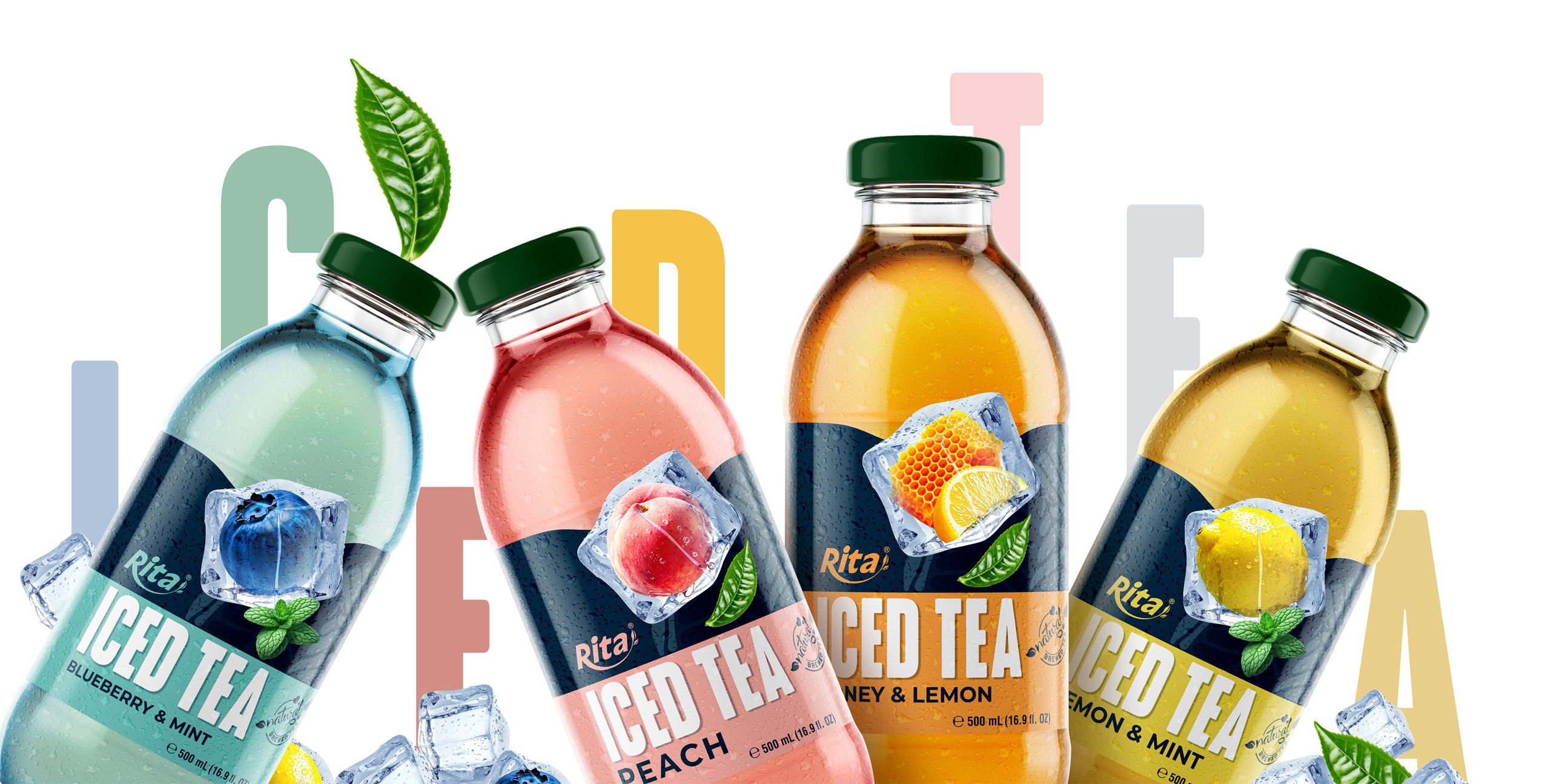 Rita Fruit Juice Mix Ice Tea 500ml Glass Bottle