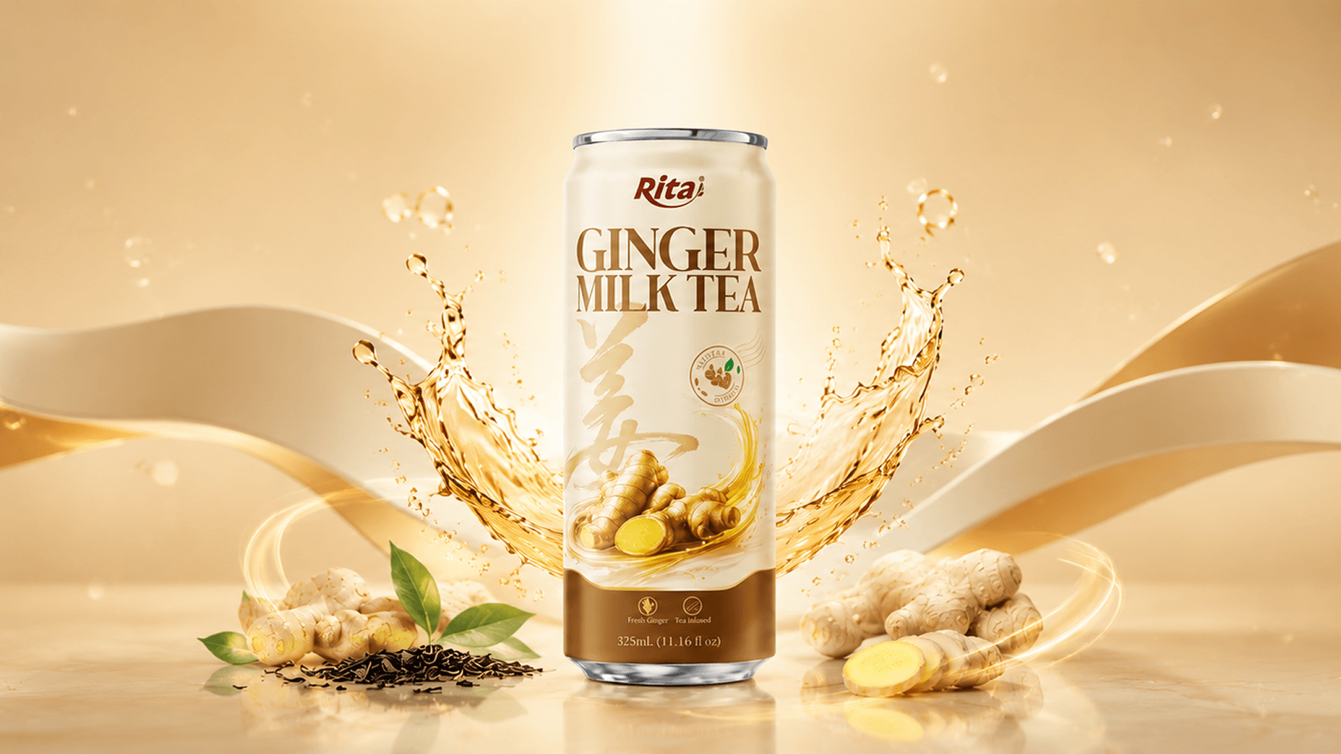 Ginger Milk Tea Natural Black Tea 325ml Sleek Can