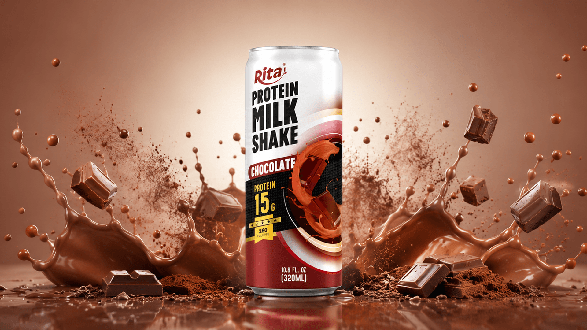 Protein Milkshake Chocolate Flavor Rich Cocoa High Protein Drink