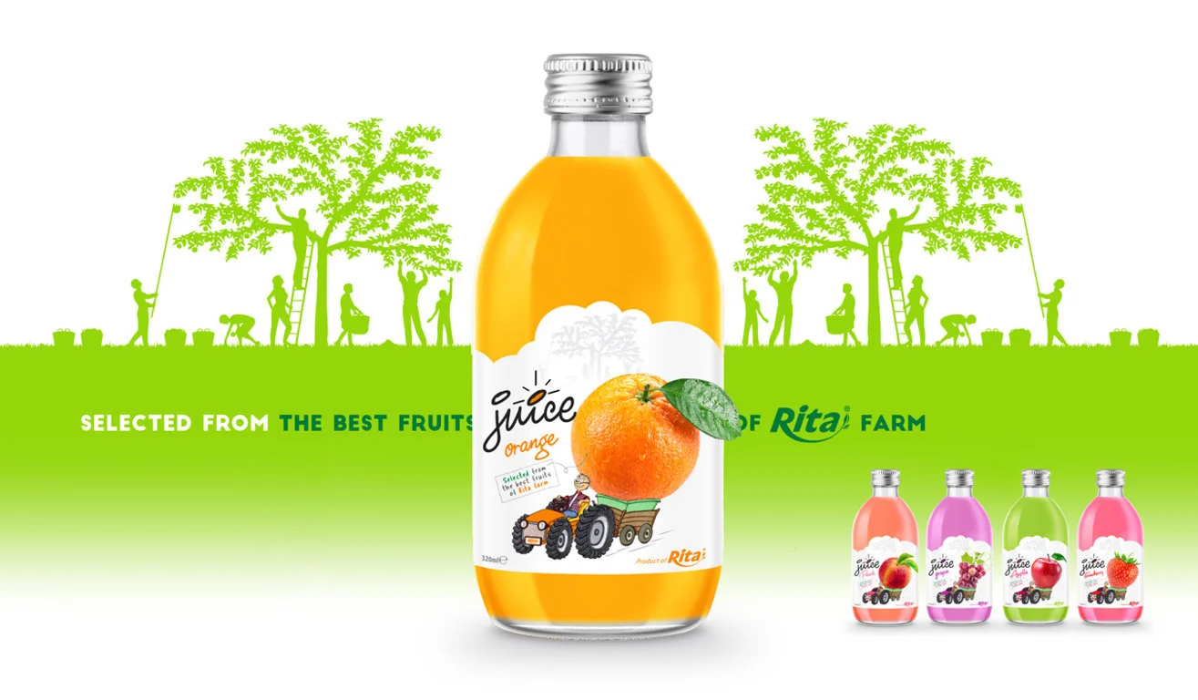 glass 320ml fruit grape juice private label brand