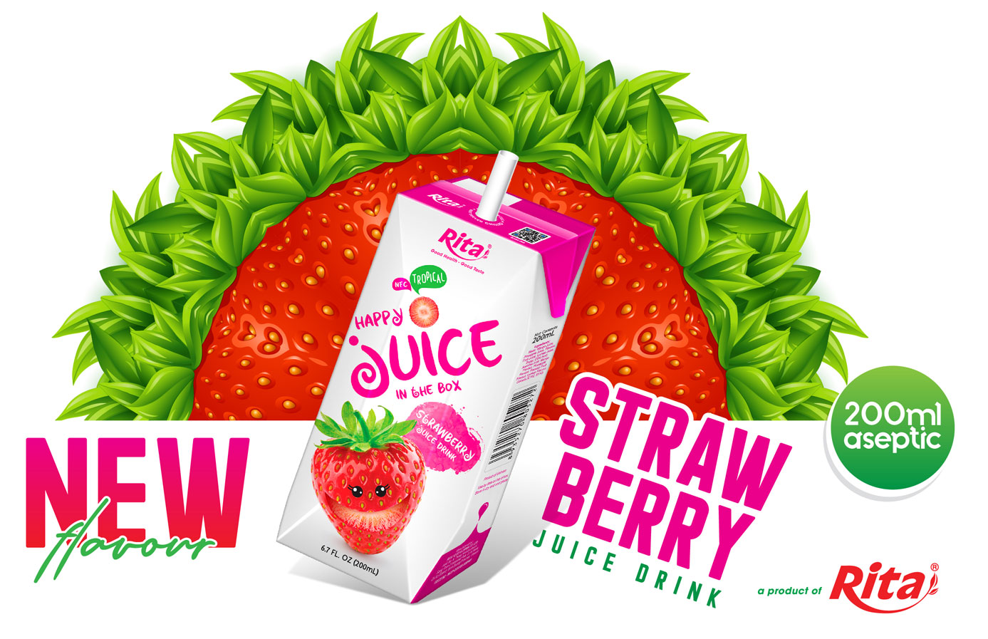 Supplier premium  private label strawberry juice drink