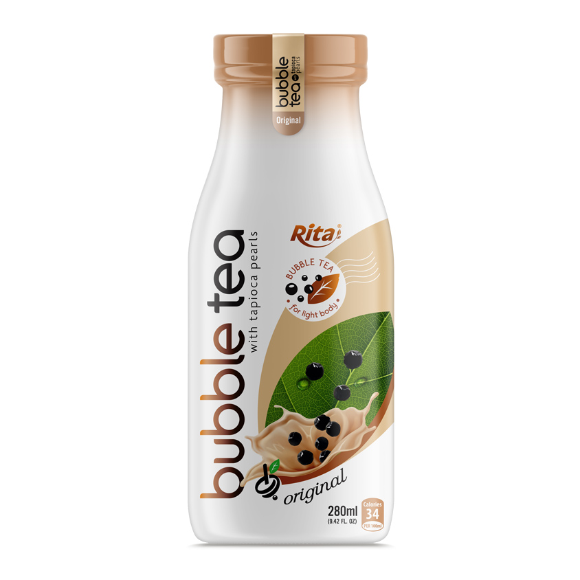Tea Drink OEM Bubble Tea Original Flavor 280ml Glass Bottle