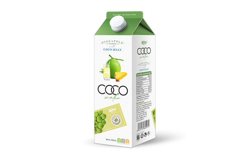 Coconut water basil seed with pineapple flavour 1L 