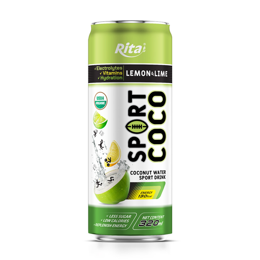 sport drink coconut water with lemon lime