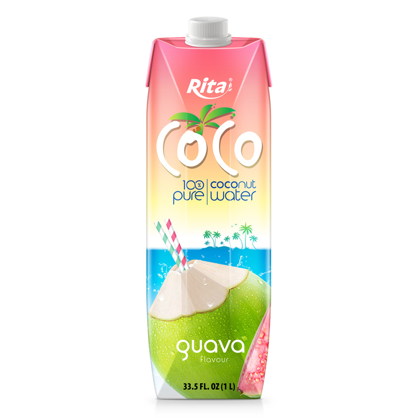 Coconut Products: Pure coconut water with guava juice brands 1L