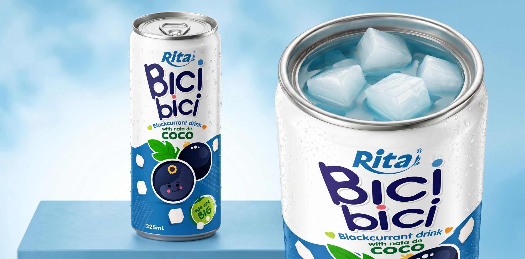Bici Bici 325ml Blackcurrant drink with nata de Coco ( wide opening can) Poster 2