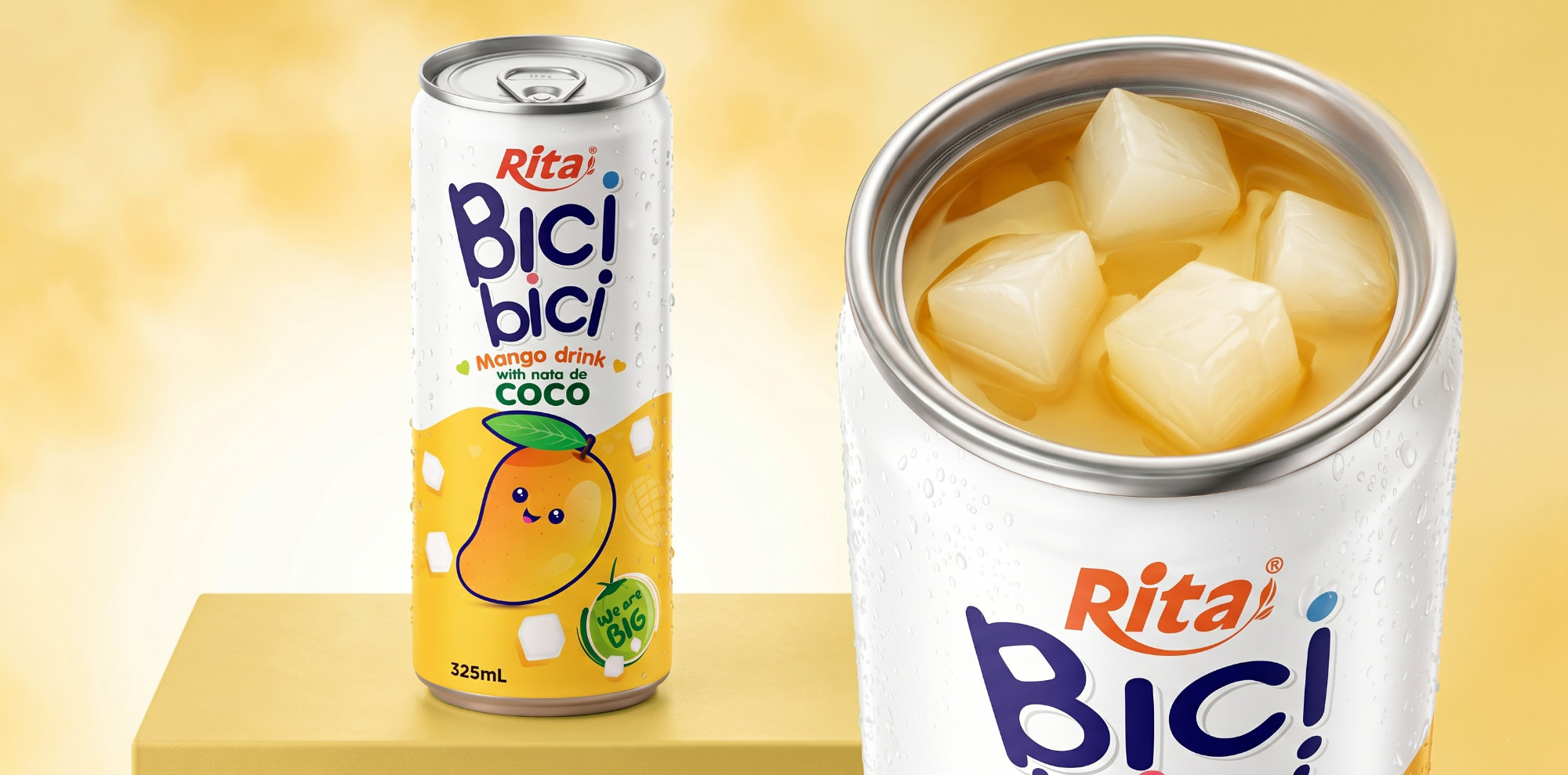 Bici Bici 325ml Mango drink with nata de Coco ( wide opening can) Poster 2