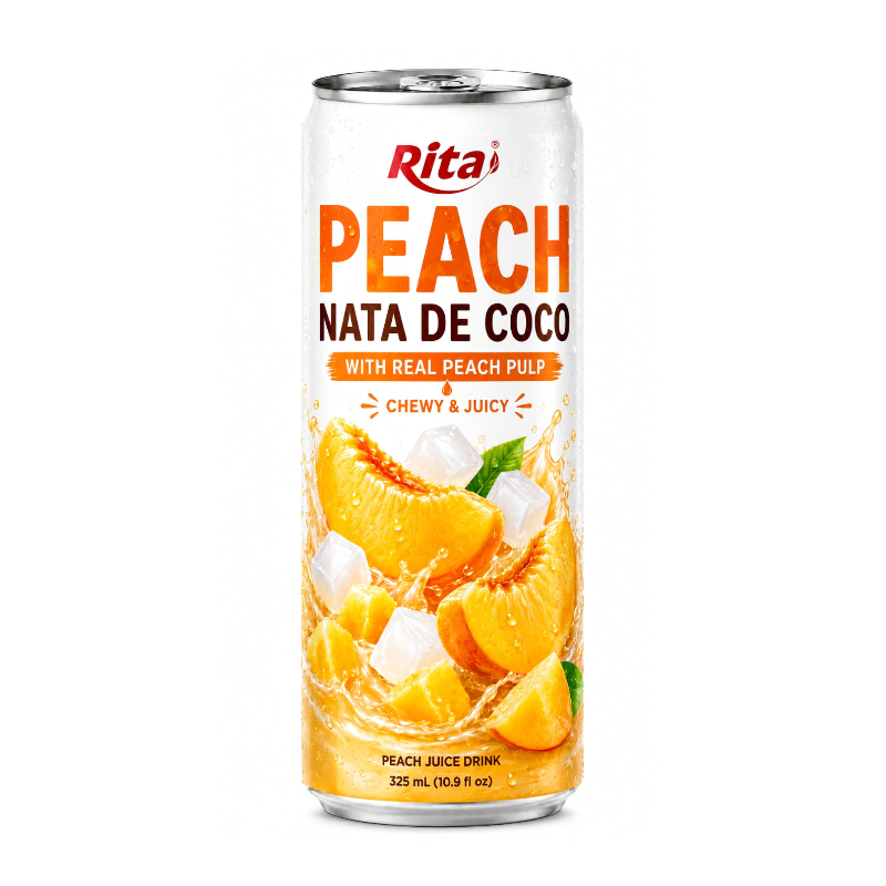 325 ml ( 10.9 fl oz) Peach nata de coco with real peach pulp