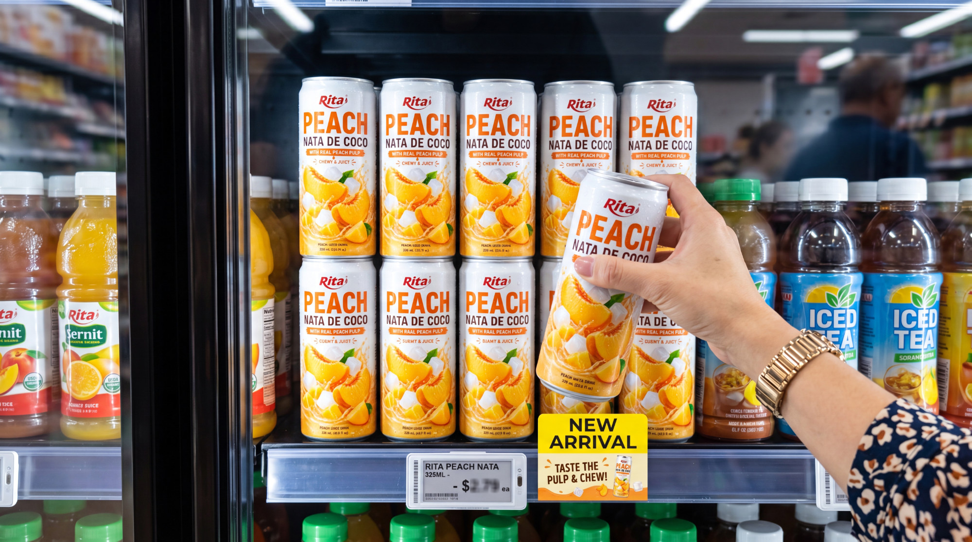 325 ml ( 10.9 fl oz) Peach nata de coco with real peach pulp Poster 2