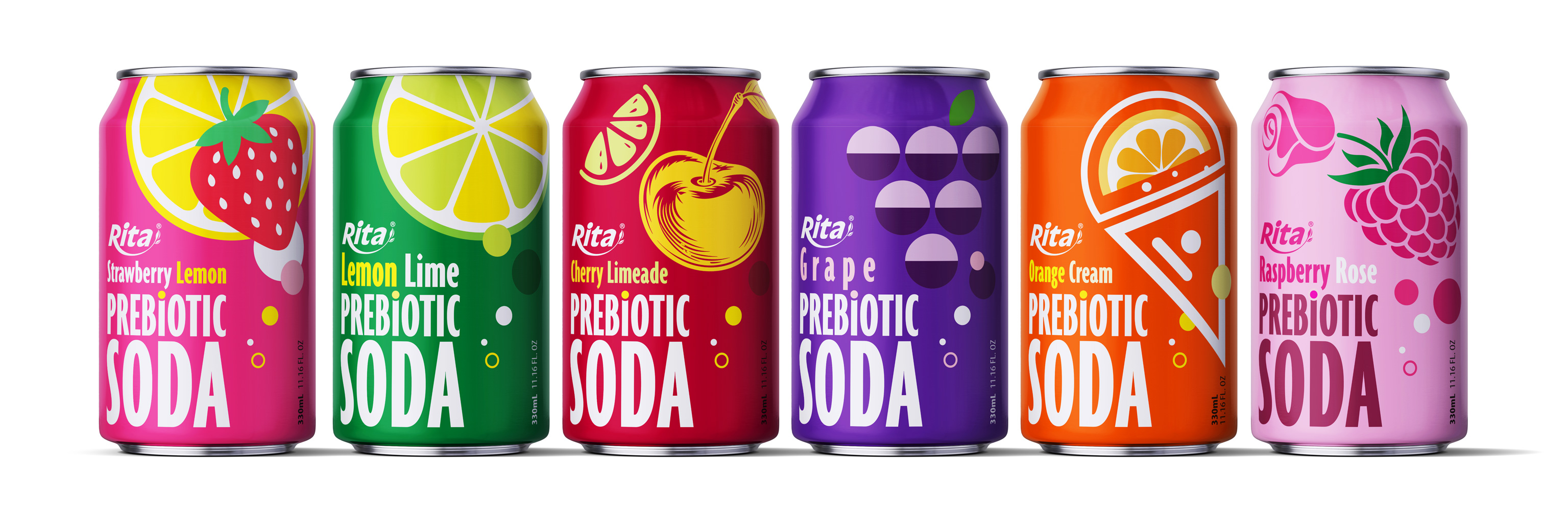 Lemon Lime Prebiotic Soda 330ml short can Poster 2