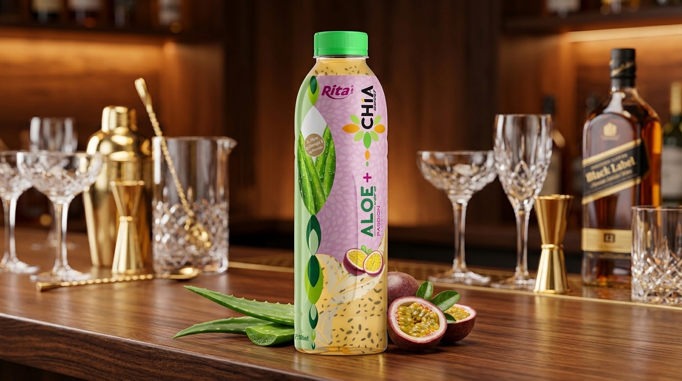 16.9 Fl Oz Rita Aloe Vera Drink with Chia Seed Passion Fruit Flavor PET Bottle - Product Image