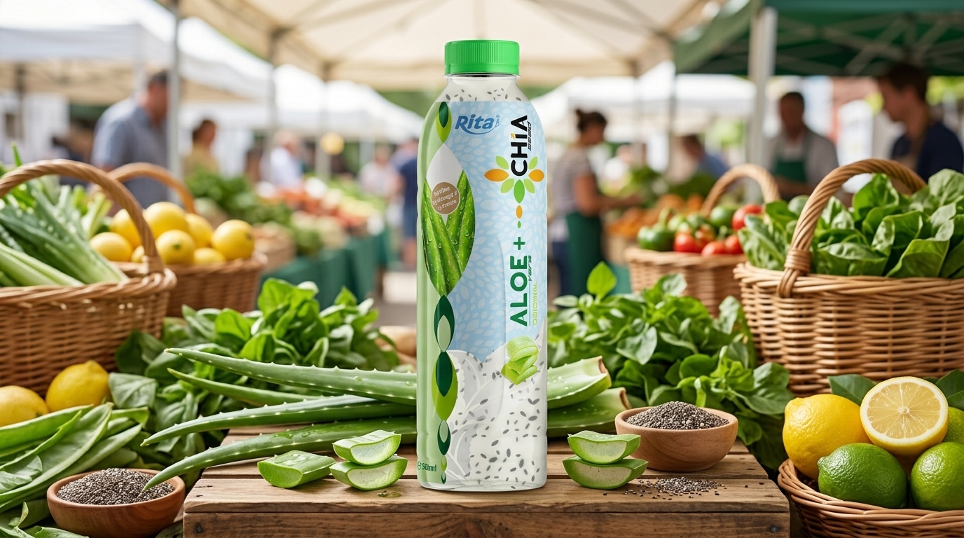 16.9 Fl Oz Rita Aloe Vera Drink with Chia Seed Original Flavor PET Bottle - Product Image