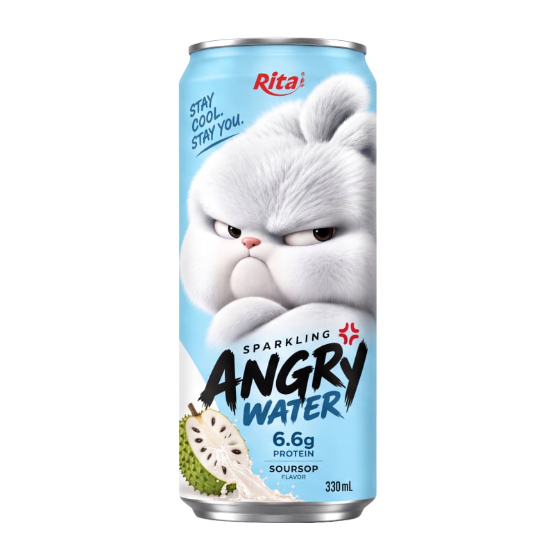 Sparkling Soursop Juice with Protein 330ml – Angry Water