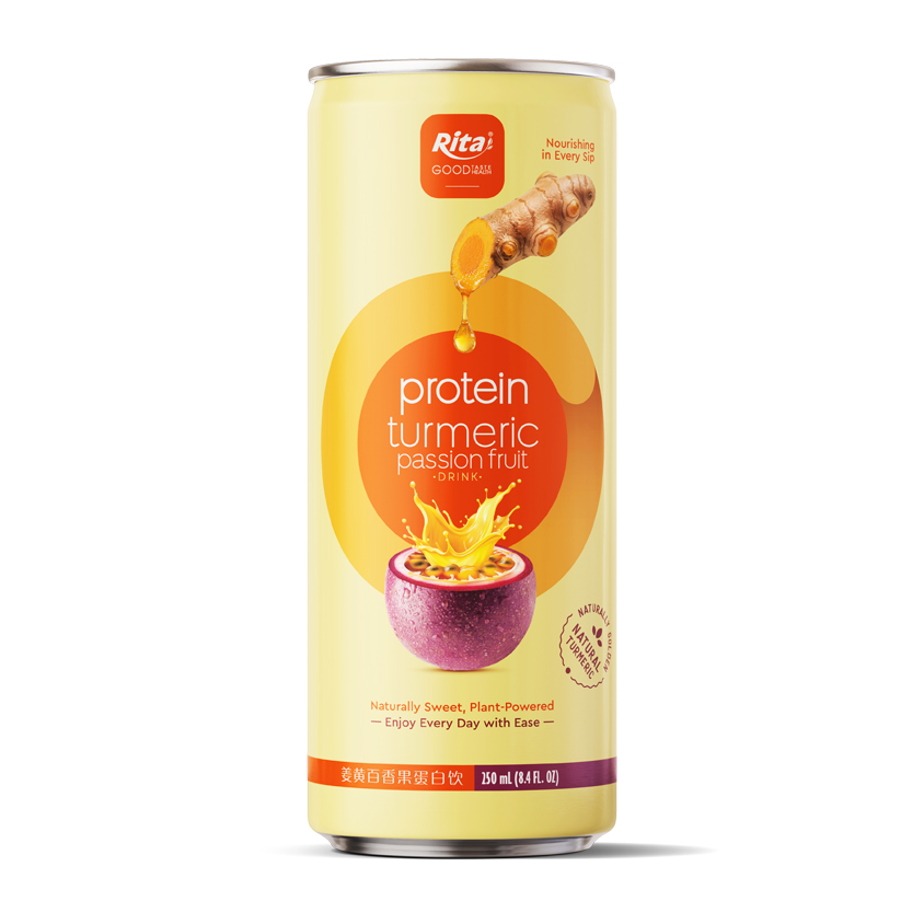 RITA Protein Turmeric Passion Fruit Drink 250ml Slim Can