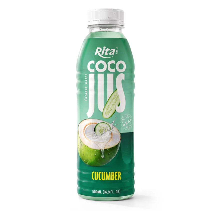 COCO JUS Real Coconut Water with Cucumber Juice 500ml (16.9 fl oz)