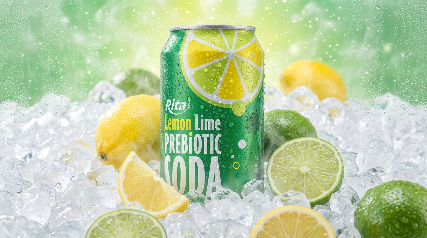 Lemon Lime Prebiotic Soda 330ml short can Poster 1