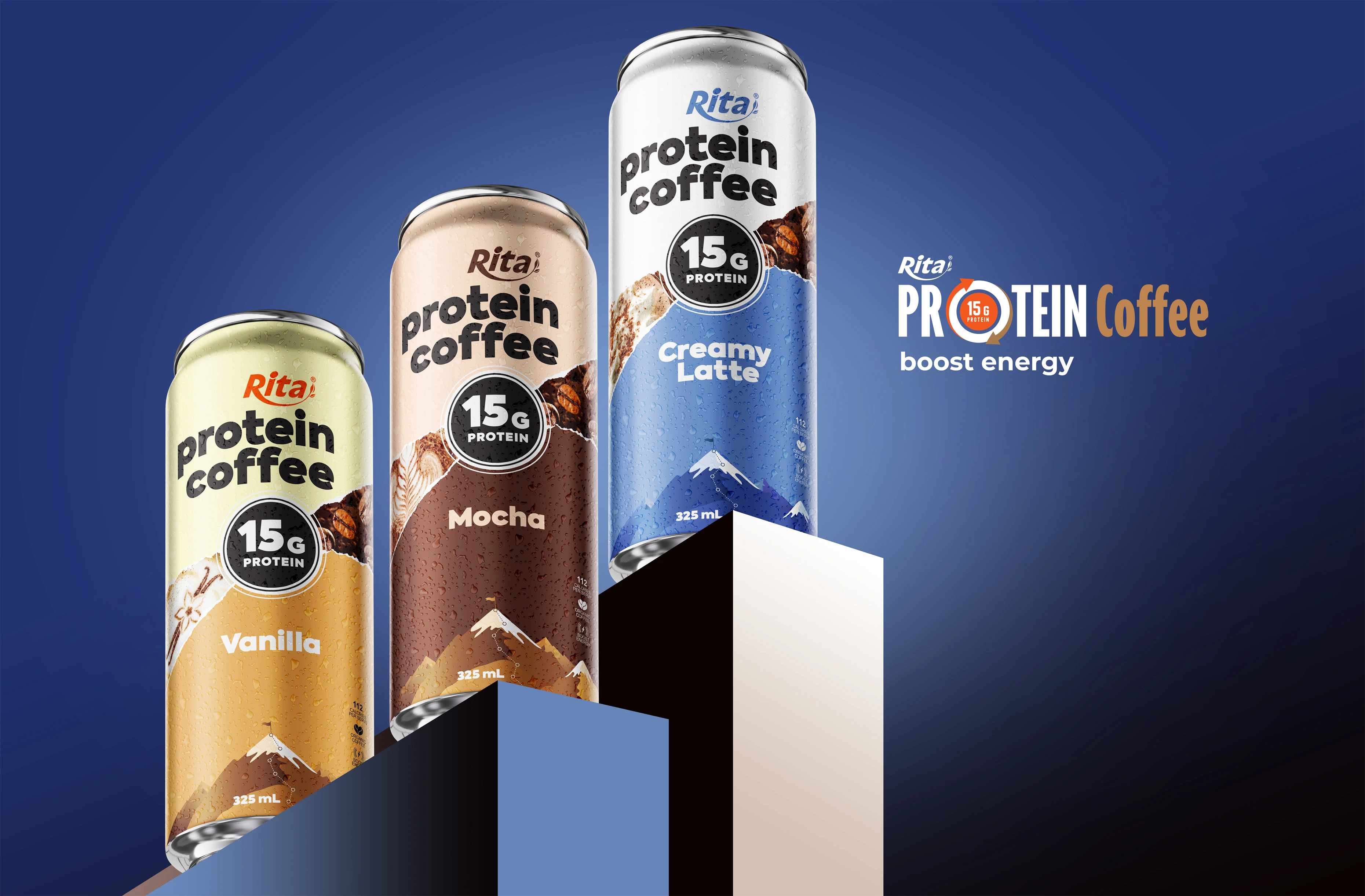Rita Protein Coffee 15g – Ready-to-Drink High Protein Coffee Mocha 325ml Can Poster 2