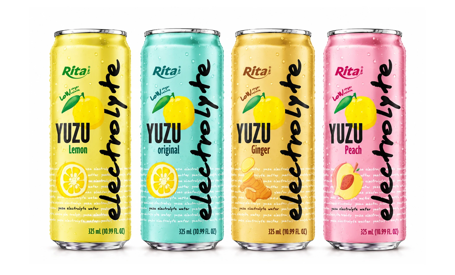 Yuzu Peach Electrolyte Water Drink 325ml Low Sugar Hydration Beverage Poster 1