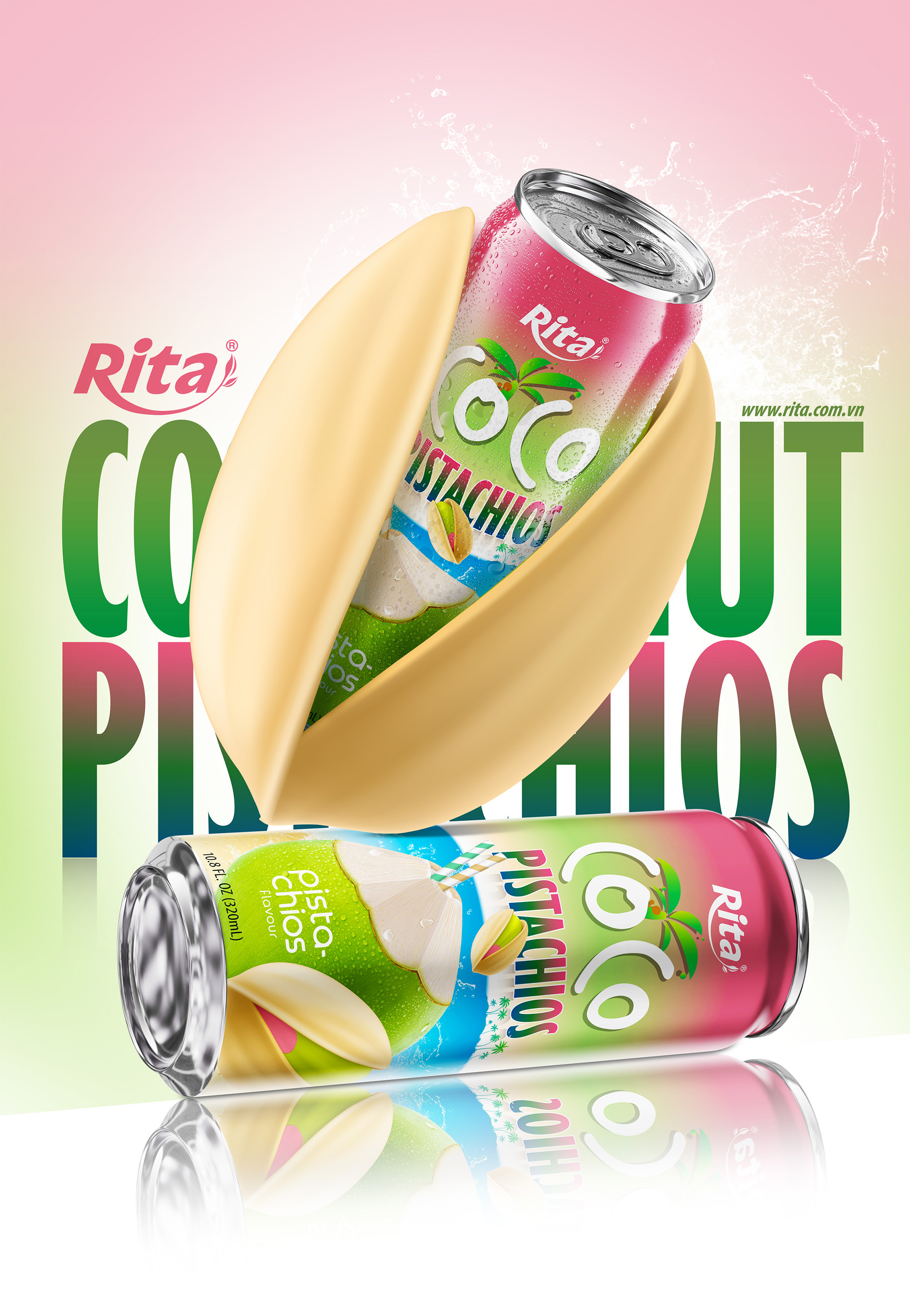 Natural Coconut Water Pistachio Drink 500ml Poster 1