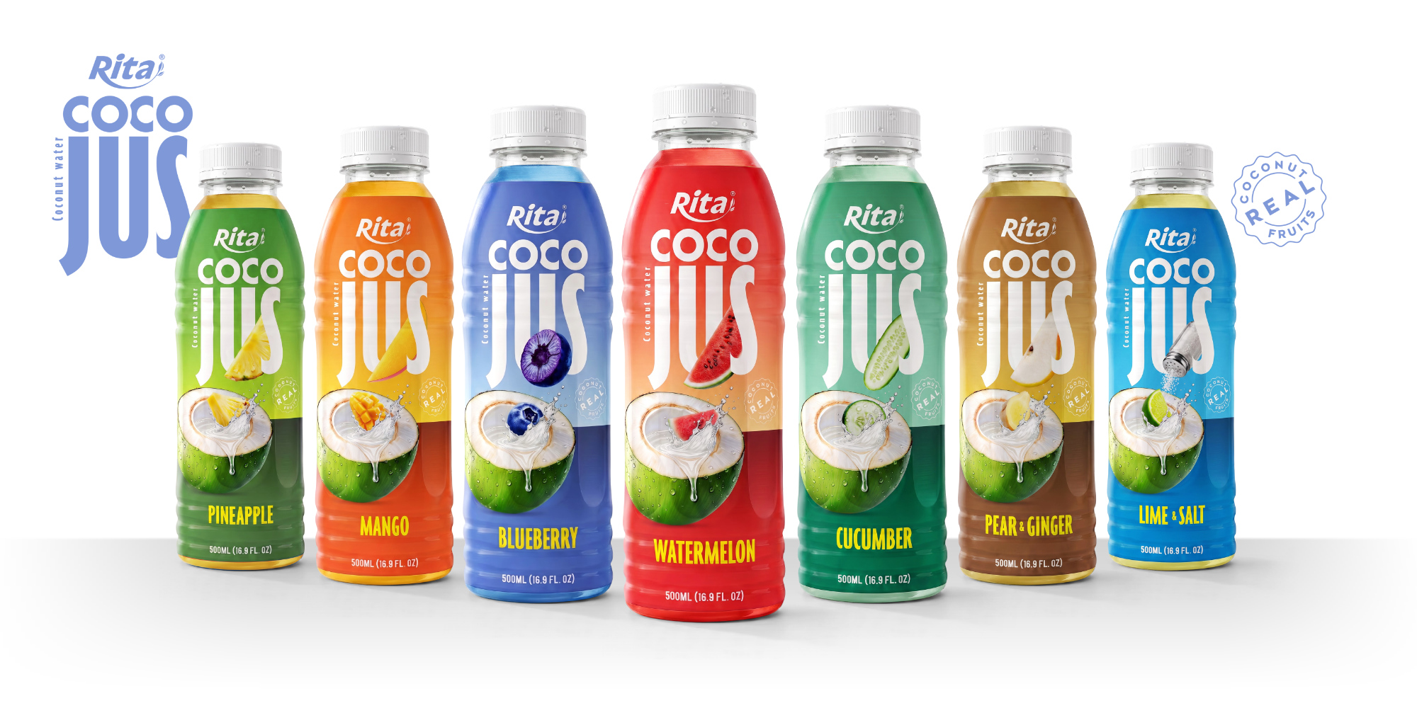 COCO JUS Real Coconut Water with Watermelon Juice 500ml (16.9 fl oz) Poster 2
