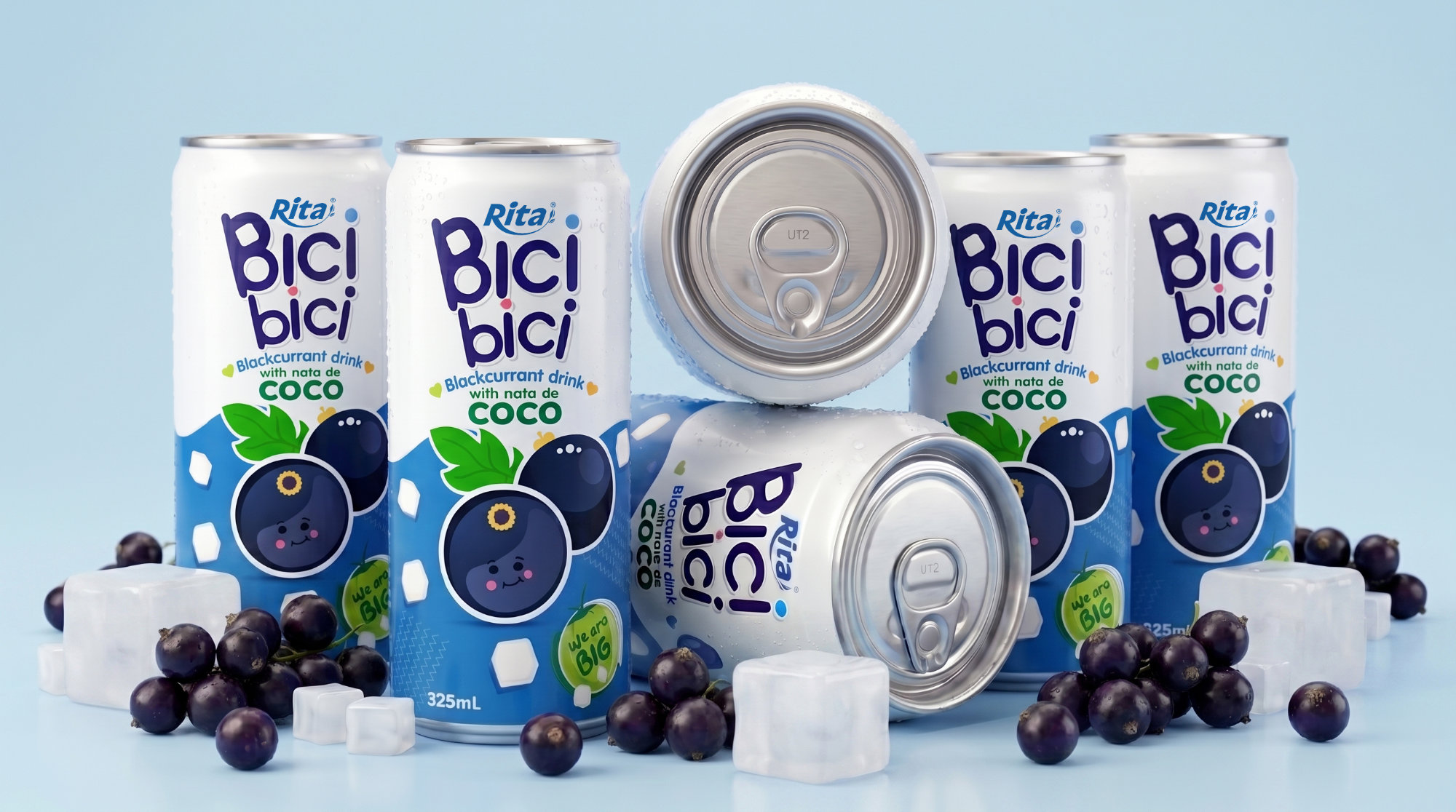 Bici Bici 325ml Blackcurrant drink with nata de Coco ( wide opening can) Poster 1