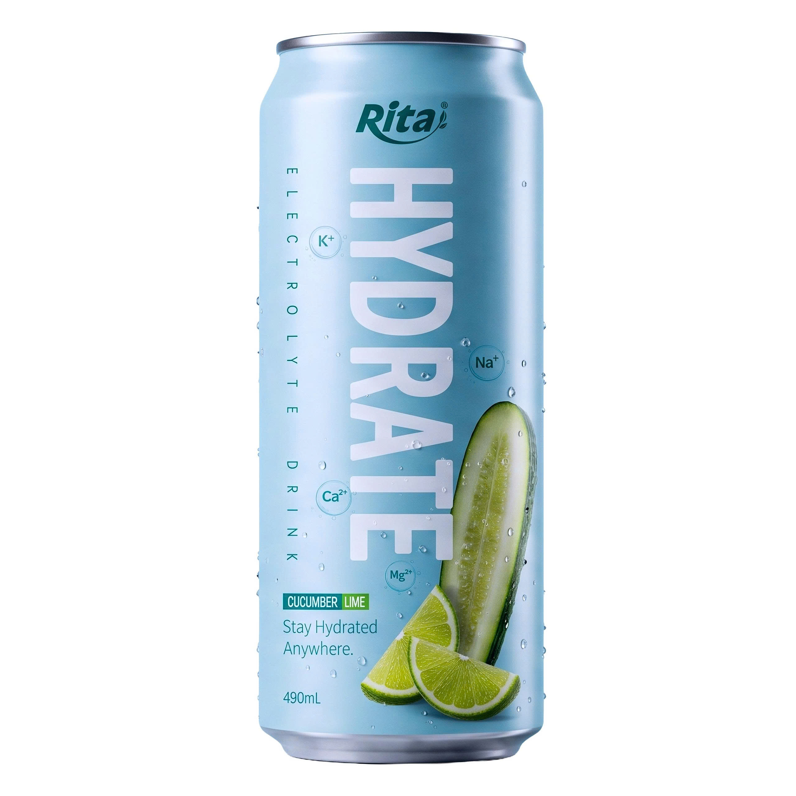 490ml Cucumber and Lime Electrolyte Juice Drink in Aluminum Can