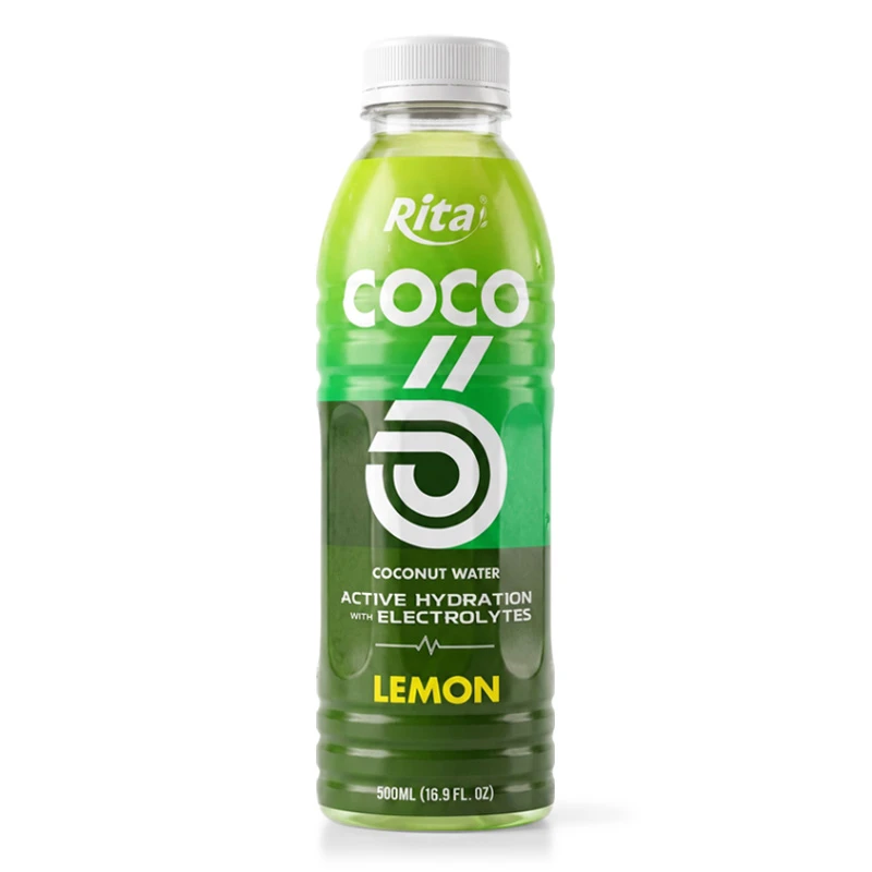500ml Lemon Flavored Coconut Water with Electrolytes PET Bottle
