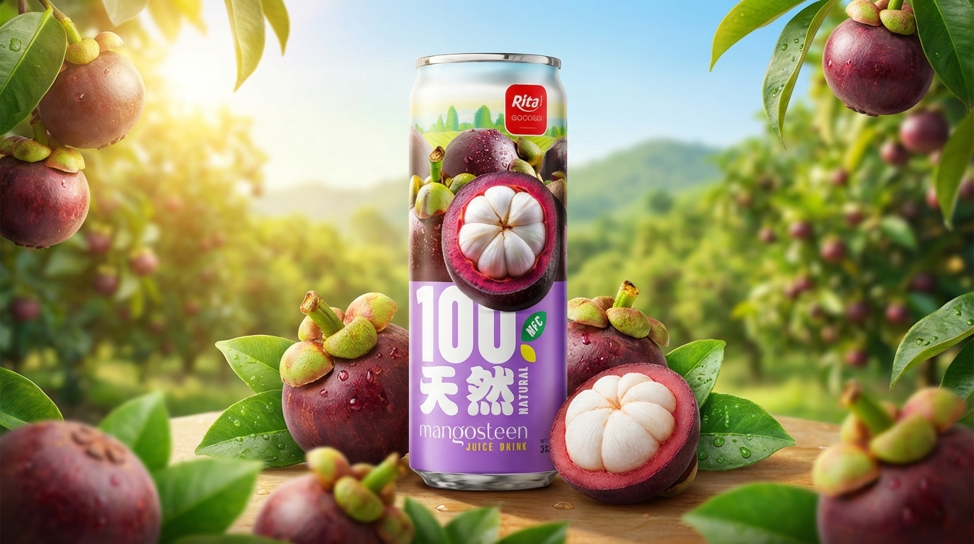 100 Natural Mangosteen Juice Drink 325ml sleek can Poster 1