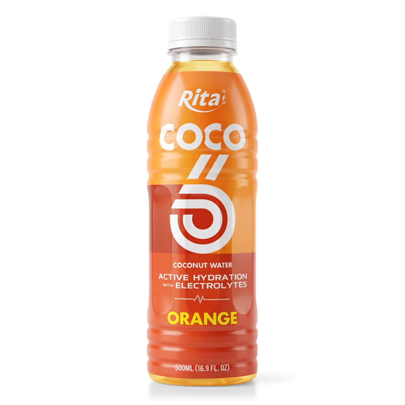 500ml Orange Flavored Coconut Water with Electrolytes PET Bottle
