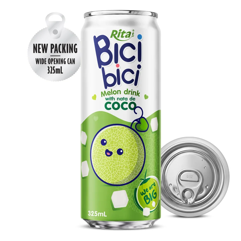 Bici Bici 325ml Melon drink with nata de Coco (wide opening can)