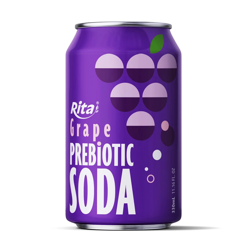 Grape Flavor Prebiotic Soda 330ml short can