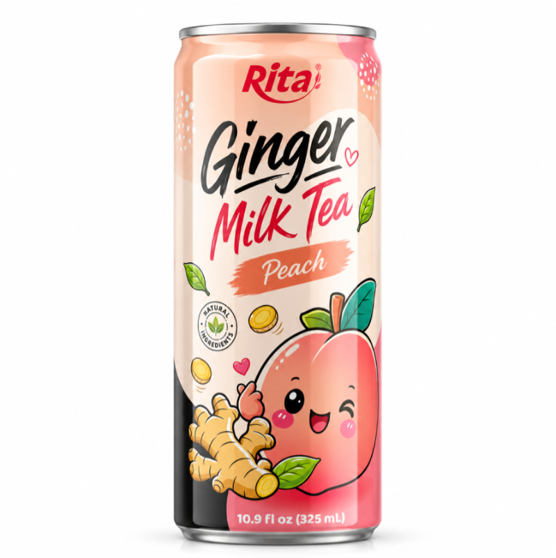 Ready-to-Drink Ginger Milk Tea with Peach Flavor 10.9 fl oz(325ml)