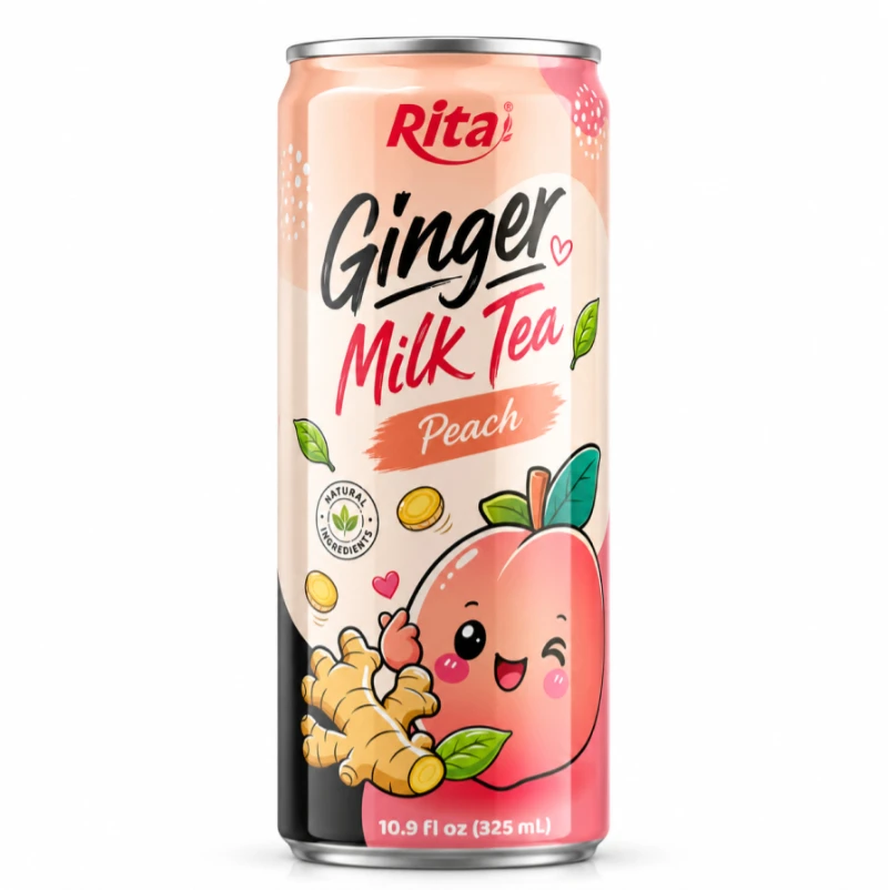Ready-to-Drink Ginger Milk Tea with Peach Flavor 10.9 fl oz(325ml)