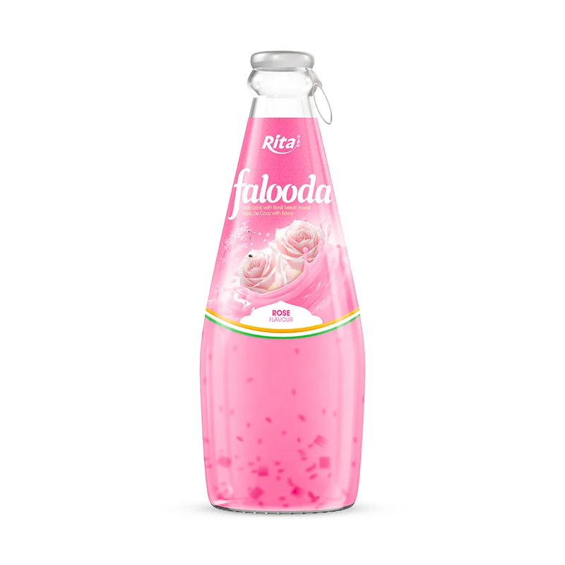 Wholesale Company 290ml Glass Bottle Falooda Rose Flavor