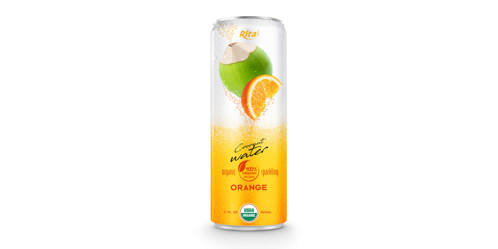 Coco Organic Sparkling with orange in 320ml can