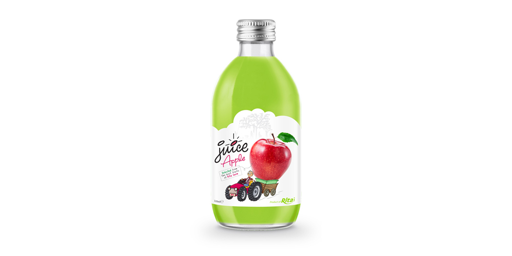 glass 320ml fruit apple juice private label brand