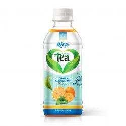 Premium green tea drink with kumquat flavor