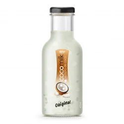 original Coconut milk with nata coco 470ml glass bottle