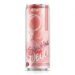 Wholesale Company 320ml Sleek Can Sparkling Water Mix Peach Flavor