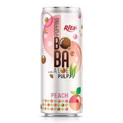 Manufacturers 320ml Sleek Can Peach Flavored Bubble Tea