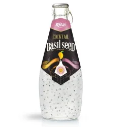 Cocktail flavor mango + passion with basil seed 290ml glass bottle from RITA US