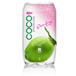 350ml  Pet bottle  Sparking coconut water  with strawberry juice from RITA beverage
