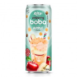 Beverage Distributors Popping Boba Tea Apple Flavor 320ml Slim Can