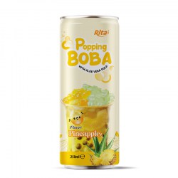 Beverage Manufacturer Bubble Tea Pineapple Fruit Flavor 250ml Can