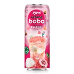 Supplier Company Popping Boba Tea Lychee Flavor 320ml Slim Can