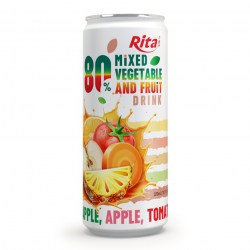 Beverage Wholesale 320ml Can 80% Mixed Vegetable And Fruit Drink